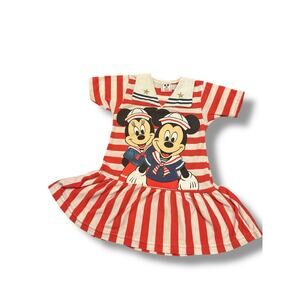 Vintage Disney Mickey Minnie Sailor Dress Toddler 4 USA Made